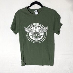 5/$25 Gildan Chew Guys Army Green Tri City Punk Rock T Shirt S